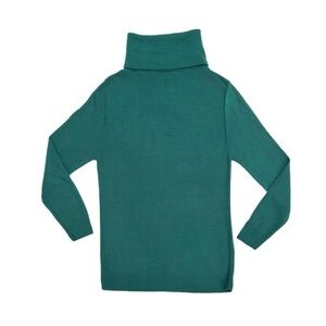 Vintage WPL 11914 Green Acrylic Knit Retro Pullover Turtleneck Sweater